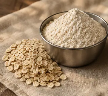 Oats flour with its grain