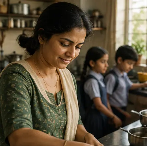 Priya, 38 at home